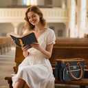 Large Bible Cover Case for Women, Church Tote Bags for Bible Study Supplies, Christian Gifts for Women