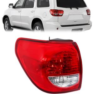 Silscvtt LH Rear Brake Outer Tail Light Assembly Replacement for Toyota Sequoia 2008-2017 Tail Light Left Side 815600C080