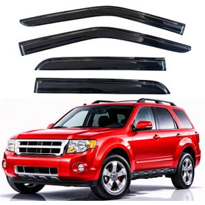 KPY Rain Guards Fit for 2001-2012 Ford Escape & 2005-2012 Ford Escape Hybrid, Out-Channel Window Visors Vent Wind Deflectors 4PC, Car Accessories for 2008-2012 Mazda Tribute, 2005-2011 Mercury Mariner