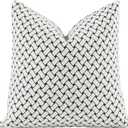 New 20x20'' inches Throw Pillow Cushion Covers - Woven Grid Black Color Chenille Jacquard Embroidery Luxury Modern Style Couch Sofa Bed Pillow Cover for Living Room Bedroom