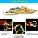 LED Strip Lights 24V, Band COB Warm White 3000K 16.4ft 320 LEDs/M Total 1600 LEDs Flexible Neon Light Strips for Party, Counter, Shelf, Home Decor