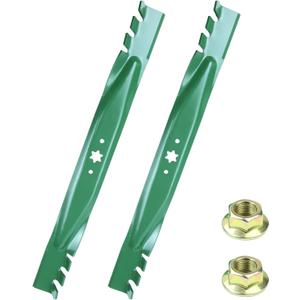2 Pack 942-04290-X Mower Gator Mulching Blades with 712-0417A Blade Nuts for XT1 46 LT46 XT2 LX46 LTX1045 RZT L46 Replace Cub Cadet 46 inch Mower Blades 742-04290-X 942-04290A-X 942-04244A-X