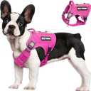 Tactical Dog Harness Small Sized Dog,No Pull Military Dog Vest with Handle,Reflective Heavy Duty Pet Harness for Walking Hiking Training Hot Pink S