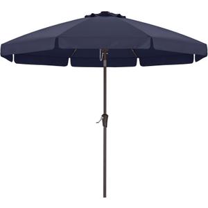 ABCCANOPY 9ft Scalloped Patio Umbrella, Outdoor Table Umbrella with Tilt and Crank, Fiberglass Ribs Deck Umbrella for Patio, Pool, Garden, Picnic (Navy Blue)