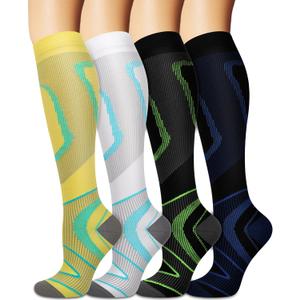 Sooverki Compression Socks for Women and Men Circulation (4 Pairs) is Best Support for Running Athletic Cycling Hiking (Large-X-Large, 05 - Assorted  4 Pack)