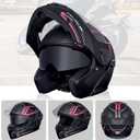 SanQing Adult Modular Flip-Up Full Face Motorcycle Helmet-DOT | lightweight Dual Visor,Snowmobile ADV Four Wheeler Street Bike Compatible fit for adult men women. (Pink L)