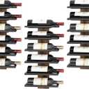 Hoctieon 3-Set 6 Tier Wall Mount Rack, Wall Mounted Bottle Racks for Display and Storage, Hanging Bottle Holder, for Living Room, Dining Room, Bar, Cellar, Rustic Brown