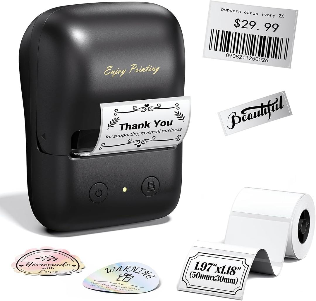 TATTMUSE 2 Inch Bluetooth Label Maker Machine, A421 Label Printer, Black