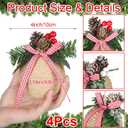 Civaner 4 Pcs 3.15 Inch Elegant Christmas Ball Ornaments with Pine Cones Farmhouse Neutral Rustic Linen Xmas Ornaments Rustic Christmas Tree Decoration Hanging Decor for Xmas Party Tree Home Decor
