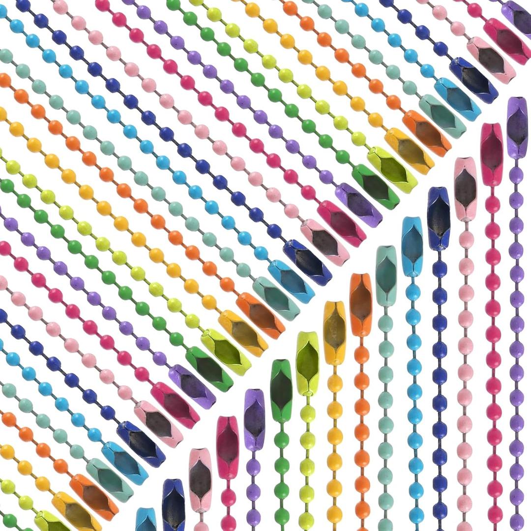 240pcs Ball Chain Keychain 120 mm - Ball Chain Connectors 2.4 mm Diameter Dog Tag Chains, Keychains,Jewelry Making Supplies(10 Colors)