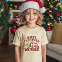 Boys Christmas Shirt for Kids Girls Toddler Ugly Funny Xmas T-Shirt Short Sleeve Cotton Tee Top 2-8 Years (Cream Merry Christmas)