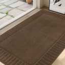 BEQHAUSE Door-Mat Non-Slip Front Doormat Low-Profile Entrance Mats for Front Door Entry Resist Dirt Washable Doormat Absorbent Entryway Door Mat,Brown,36"x60"