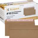 Xxcxpark 120 PCS #10 Brown Self Seal Kraft 4-1/8 x 9-1/2 inches Security Envelopes, Windowless Invisible Envelopes Super Strong Quick Seal Envelopes Security Tint Pattern Secure
