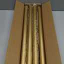 Gold Curtain Rods, Room Darkening Rod for Windows 48 to 90 Inches(4-7.5Ft), Wrap Around Curtain Rods, Heavy Duty Blackout Drapery, Modern Decorative Window Treatment Rod, Gold