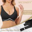 Jelly Wireless Bra Deep V Push Up Seamless T-Shirt Comfortable Plunge No Underwire Bras with Adjustable Straps Everyday Bras (M)