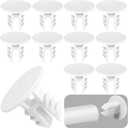 moonoom 12 Pcs Closet Rod End Caps, Wear-Resistant Curtain Rod Pole Endcaps, White Hang Bar Plug Caps for Home Bedroom Living Room Curtain Bracket Accessories