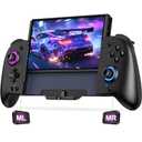 Switch Controllers for Nintendo Switch/OLED Controller, Switch Wireless Pro Controller One-Piece Joypad, Full-Size Ergonomic Handheld Mode Controller with Battery/RGB/Turbo/Programming(Black)