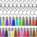 Selizo 150Pcs Swivel Hooks with Key Rings and Tassels Bulk for Keychain Crafts