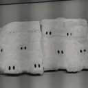 AVOIN colorlife Halloween Ghost White Throw Pillow Cover Set of 2, 16 x 16 Inch Soft Plush Faux Fur Jacquard Spooky Cushion Case Decoration for Sofa Couch