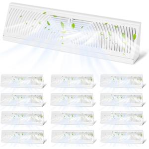 Aremae 4 Pack Baseboard Register Vent 18 Inch - RoundFlow Design for Maximum Air Flow - Smooth-Glide Air Adjust Lever - Heavy Duty Rust-Proof Steel - Tool-Free Easy Installation