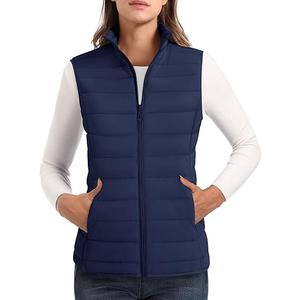 MAGCOMSEN Women's Puffer Vest Lightweight Stand Collar Zip 4 Pockets Puffy Vests Sleeveless Quilted Padded Outerwear
2XL, Navy