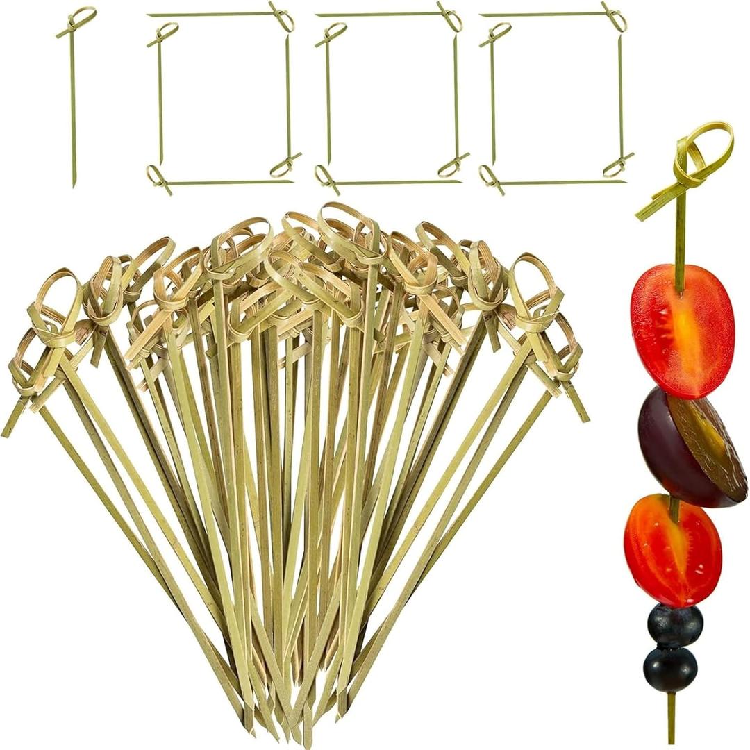 1000 Pcs Bamboo Cocktail Picks 6 Inch Bamboo Skewers Cocktail Toothpicks for Appetizers Food Picks Cocktail Sticks with Looped Knot for Barbecue Snacks Events Party 1000 Pcs Bamboo Cocktail Picks 6 Inch Bamboo Skewers Cocktail Toothpicks for Appetizers Food Picks Cocktail Sticks with Looped Knot for Barbecue Snacks Events Party