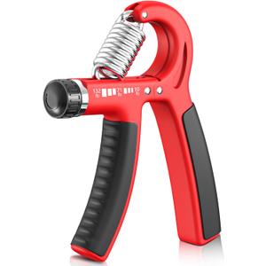 FitBeast Grip Strengthener Forearm Strengthener, Adjustable Hand Grip Strengthener for Strength Training & Rehabilitation, 10-132 lbs Resistance, Ideal for Athletes and Physical Therapy (1 Piece) (Red)