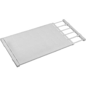 Extendable Closet Shelf Tension Rod Adjustable Clothes Hanger DIY Cabinet Storage Holder Wardrobe Organizer Dividers Shoe Rack 16.54'' Width for Bathroom Kitchen Bookshelf - White