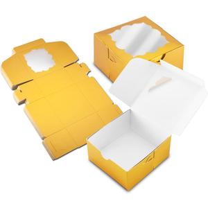 50 Pack Gold Bakery Boxes with Window 4x4x2.5 inches Pastry Boxes for Birthday Baby Shower Party 50 Pack Gold Bakery Boxes with Window 4x4x2.5 inches Pastry Boxes for Birthday Baby Shower Party
