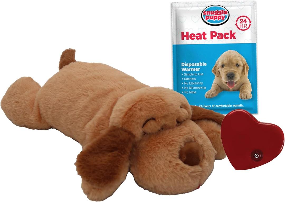 Original Snuggle Puppy Toys - Heartbeat Puppy for Dogs - Pet Anxiety Relief and Calming Aid - Comfort Dog Toys for Behavioral Training in Sleeping Biscuit (1 Count (Pack of 1))