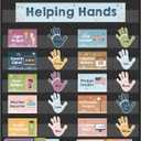 Pasimy 62 Pcs Helping Hands Pocket Chart Classroom Jobs Cards for Classroom with Hooks 25.6  22 in Class Pocket Chart Teacher Helper Class Management Educational Pocket Chart for Preschool Classroom