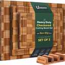 Heavy Duty Bamboo Cutting Board Set 3 Pack Non Toxic Juice Groove Charcuterie Board Book Wood Cutting Boards for Kitchen Solid End Grain Wood Chopping Board Large Butcher Block, Set of 3