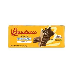 Bauducco Chocolate Wafer Cookies - Sugar Free Delicious & Crispy Wafers with 3 Delicious, Indulgent Decadent Layers of Chocolate Flavored Cream - 0g of added sugar - Great for Snacks & Dessert - No Artificial Colors or Flavors, 5oz (Pack of 8) Jan 01