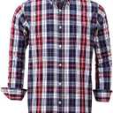 Double Pump Men's Button Down Shirts Cotton Long Sleeve Shirts Regular Fit (Small, Res Black 099)