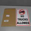 No Trucks Sign, 8x12 Reflective Aluminum No Trucks Allowed Sign, UV Protected, Weatherproof