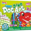 Klever Kits Dot Art Kit for Kids, No Mess Sticker for Toddler 3-7, Craft Kits, DIY Creative Activity, Travel Toy, Birthday Gifts for Boys Girls (Dinosaur)