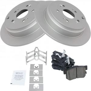 TRQ Rear Brake Pad & Rotor Kit Brake Pads Brake Rotor Ceramic Premium G-Coated Compatible with 2010-2018 Acura RDX 2005-2016 Honda CR-V