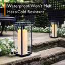Homemory 10" x 4" Large Waterproof Outdoor Flameless Candles with Remote Control and Timer, Battery Operated Flickering LED Pillar Candles for Outdoor Larterns, Porch, Long Lasting, Set of 4