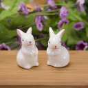 2pcs Decorative Ceramic Figurines for Home Decor Cute Small Ornaments for Living Room Office and Easter Celebrations