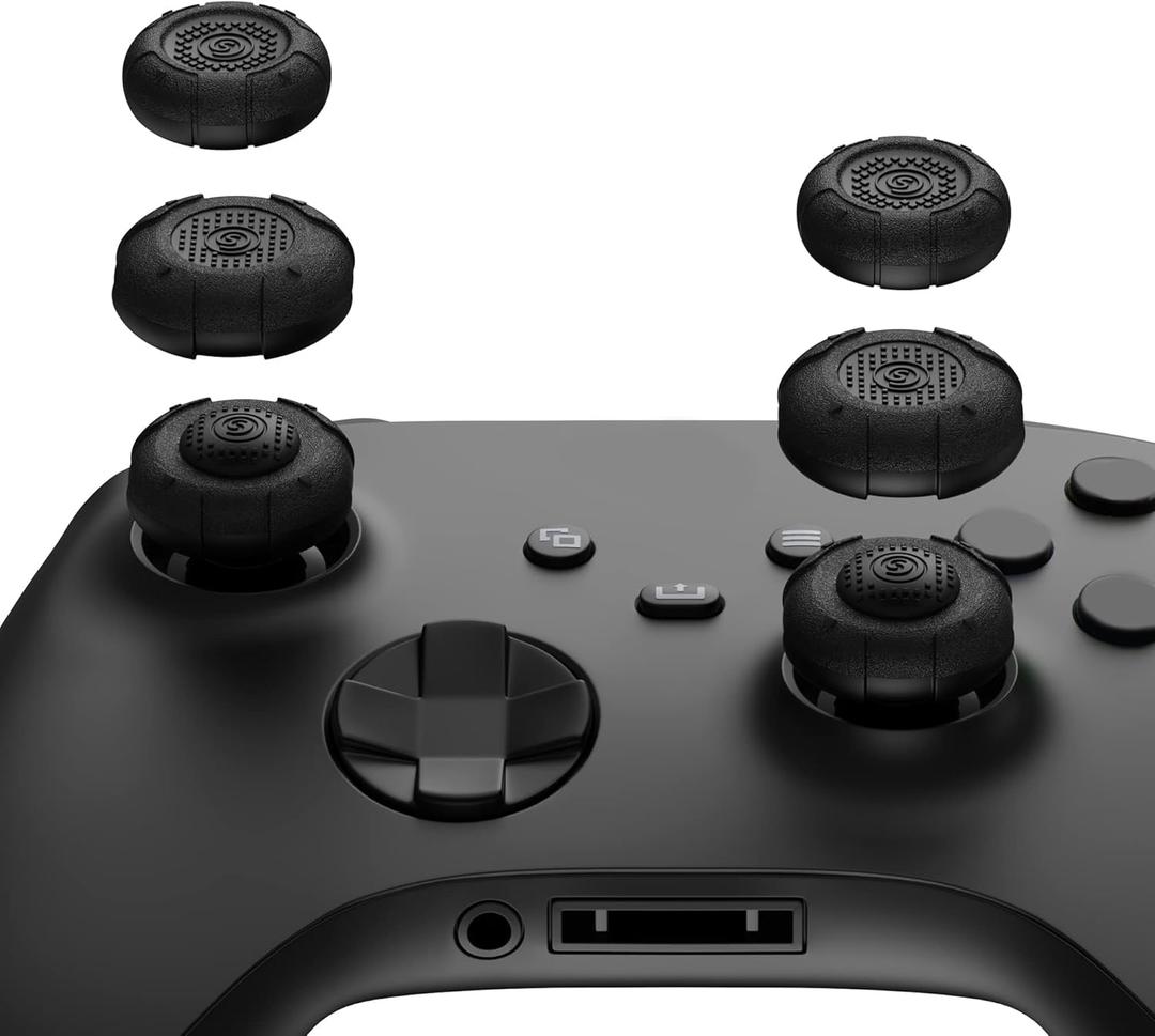 GeekShare Thumb Grip Caps for Xbox One Controller,Silicone Joystick Cover Solid Color Thumbsticks Cover Set Compatible with Xbox Series X,3 Pairs / 6 Pcs (Black)