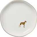 InnoBeta Greyhound Gifts for Women - 4.75" Handcrafted Ceramic Ring Dish with Gold Trim, Decorative Trinket Dish for Rings Earrings