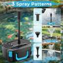 850GPH All-in-1 Pond Pump and Filter Kit for Ponds Up to 750 Gallons | High Flow Submersible Fountain Pump for Koi Ponds, Bird Baths & Water Features, 4-Layer Filters with 3 Spray Patterns -No LED