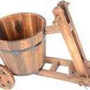 Tricycle Planter Flower Pot Outdoor Multifunctional Indoor Plants Decoration Wood Statue for Kitchen Desktop Office Garden, M