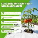 SmoothNovelty 3.2 oz 3 x 100 ft White Landscape Fabric Heavy Duty Weed Barrier Fabric Landscaping Woven UV Resistant Ground Cover with 40 Gaskets 40 Garden Stakes Pick Hook for Gardening Farming