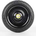 GICOOL 10" Flat-Free Solid Tire and Wheel Replacement 4.10/3.50-4, with 5/8" Axle Bore Hole, 2.2" Offset Hub, Compatible with Hand Truck Tire Garden Wagon Trolley Dolly