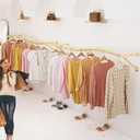 Gold Clothing Rack for Boutiques, Wall Mounted Retail Display Garment Rack for Houseware, Chrome Rolling Racks for Clothes Stores and Commercial, Gold, 39.37in