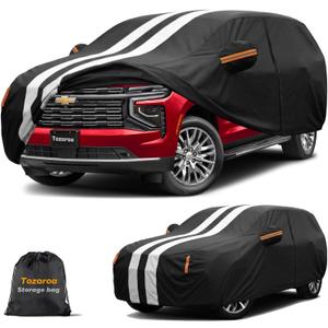 Multi-Layer Car Cover Custom Fit for Chevrolet Suburban (1991-2026), 100% Waterproof All Weather for Automobiles, Gift with Towel, Heavy Duty Car Covers for Rain Sun UV Protection with Door Zipper.