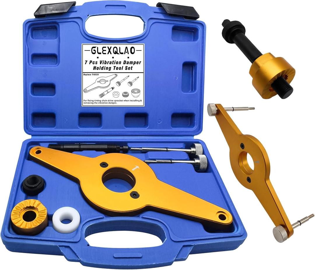Vibration Damper Holding Tool Replaces T10531, Crankshaft Pulley Shock Absorber Removal Kit Compatible with Audi Skoda Seat VW 1.8 2.0 4V TFSi EA888 Engines