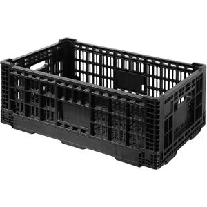 Collapsible Storage Bin Containe52 Liter Transferheavy duty plastic storage box ,milk crates heavy duty Transit storage of various items black (1)