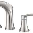 Bathroom Faucet 3 Hole with Pull Out Sprayer, 8 Inch Widespread Bathroom Faucet, Two Handle Vanity Faucet with cUPC Supply Lines, Brushed Nickel (with Pop-up Drain)